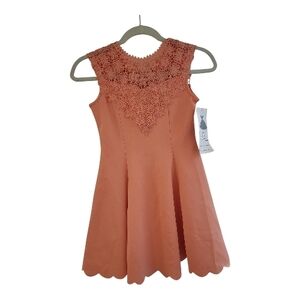 Rare‎ Editions Orange Lace Kids Formal Dress